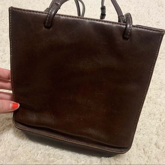 VINTAGE Dark Brown Faux Leather-Like Braided Bag Mini Purse - Picture 10 of 16